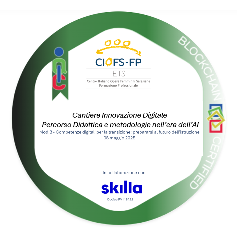 Il Cantiere – Didattica e metodologie nell’era dell’AI Modulo 3